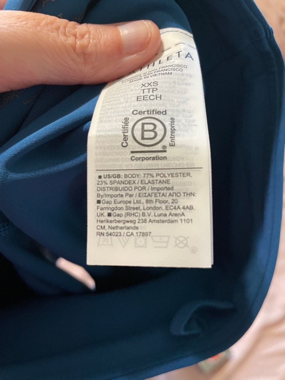 NWT Athleta Interval Stash 7” Shorts Indigo Blue Bikers Size XXS - Picture 9 of 9